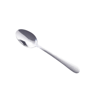 Stainless Steel Dessert Spoon with Hammered Handle - Polished Finish, 183mm (Pack of 12)