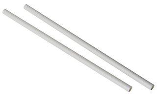 Pack Of 250 9" 8mm Bore White Paper Smoothie Straws