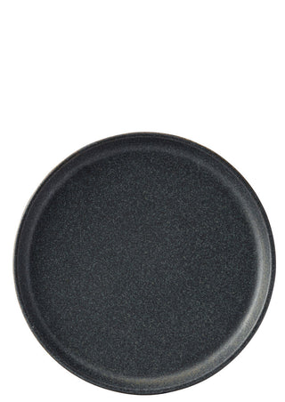 Murra Ash Black Porcelain Walled Plate 7 Inches Dishwasher Safe Ceramic Crockery Serving Dishes - Pack of 6