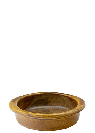 Murra Toffee Brown Porcelain Round Eared Dishes, Dishwasher Safe, Oven to Table Serving Dishes - 16cm, 18cm - Set of 6