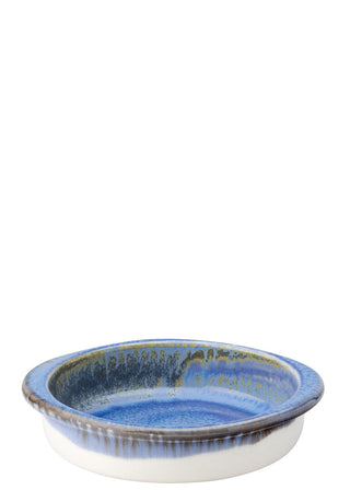 Murra Pacific Blue Porcelain Round Eared Dish for Catering & Oven to Table Service, 16cm/18cm Diameter, Set of 6