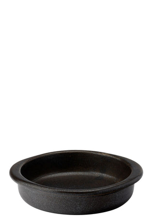 Murra Ash Round Eared Dish Black Porcelain 16cm/ 18cm Serving Dishes Oven Safe, Dishwasher Safe - Pack of 6