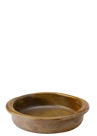 Murra Toffee Brown Porcelain Round Eared Dishes, Dishwasher Safe, Oven to Table Serving Dishes - 16cm, 18cm - Set of 6