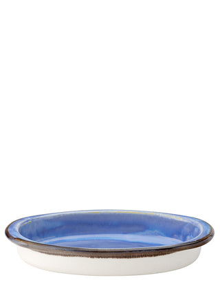 Murra Pacific Blue Porcelain Oval Eared Dish for Catering & Oven to Table Service, 22cm/25cm - Set of 6