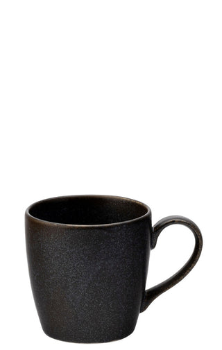 Murra Ash Black Porcelain Mug 300ml (10.5oz), Reactive Glaze Ceramic Coffee Mug - Set of 6