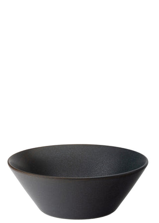Murra Ash Black Porcelain Conical Bowl, Reactive Glaze Ceramic Serving Bowl - 16cm/ 19.5cm - Box of 6