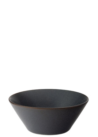 Murra Ash Black Porcelain Conical Bowl, Reactive Glaze Ceramic Serving Bowl - 16cm/ 19.5cm - Box of 6