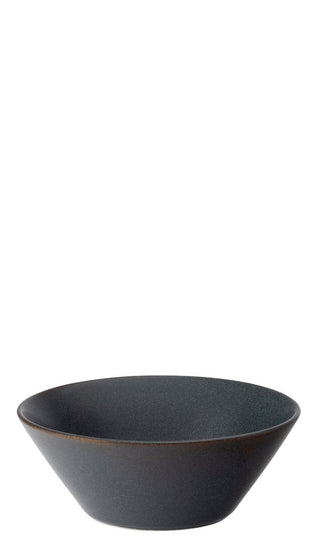 Murra Ash Black Porcelain Conical Bowl, Reactive Glaze Ceramic Serving Bowl - 16cm/ 19.5cm - Box of 6