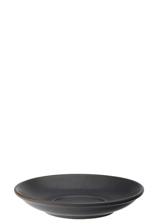 Murra Ash Black Porcelain Latte Saucer 15.5cm (6"), Reactive Glaze Ceramic Coffee Saucer - Box of 6
