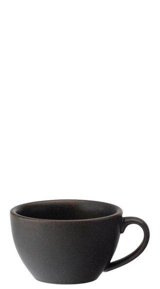 Murra Ash Black Porcelain Cappuccino Cup 250ml (8.5oz), Reactive Glaze Ceramic Coffee Cup - Box of 6