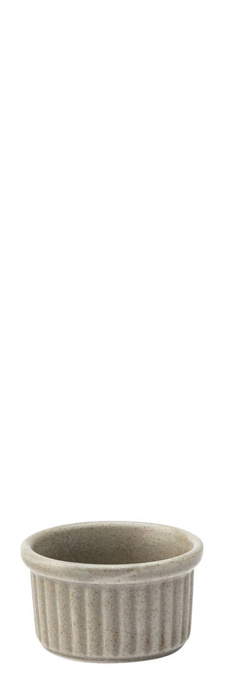 Parade Husk Grey Vitrified Porcelain Ramekins Condiment Pots Dipping Bowls (50ml, 100ml) Dishwasher Safe - Pack of 12