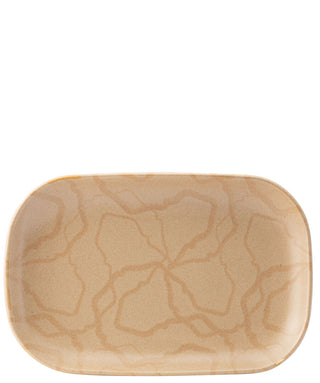 Maze Flax Rectangular Porcelain Platter – Pack of 6, Textured Serving Plates, Dishwasher Safe