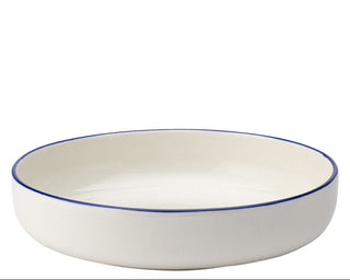Homestead White Presentation Bowls with Coloured Rim | Porcelain Serving & Sharing Bowls | 13cm, 16cm, 20cm, 24cm | Pack of 6