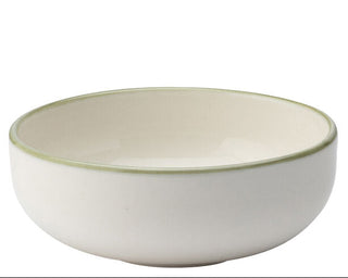 Homestead White Presentation Bowls with Coloured Rim | Porcelain Serving & Sharing Bowls | 13cm, 16cm, 20cm, 24cm | Pack of 6