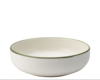 Homestead White Presentation Bowls with Coloured Rim | Porcelain Serving & Sharing Bowls | 13cm, 16cm, 20cm, 24cm | Pack of 6
