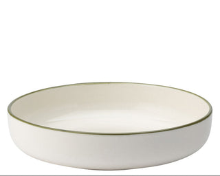 Homestead White Presentation Bowls with Coloured Rim | Porcelain Serving & Sharing Bowls | 13cm, 16cm, 20cm, 24cm | Pack of 6