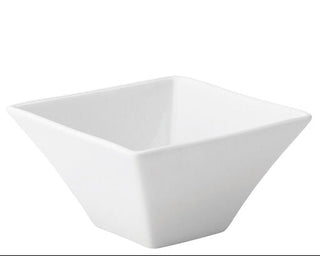Pure White Square Porcelain Bowl 12.5cm 370ml Set – Pack of 24 | Restaurant Dessert & Side Bowls (4 Boxes of 6)