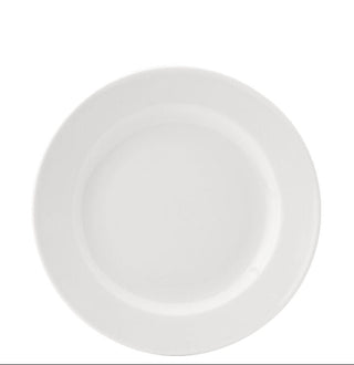Pure White Wide Rim Porcelain Plates – Pack of 24 | 17cm, 20.25cm, 22cm & 25.5cm Restaurant Plates, Dishwasher Safe