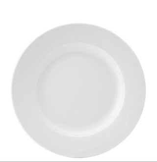 Pure White Wide Rim Porcelain Plates – Pack of 24 | 17cm, 20.25cm, 22cm & 25.5cm Restaurant Plates, Dishwasher Safe