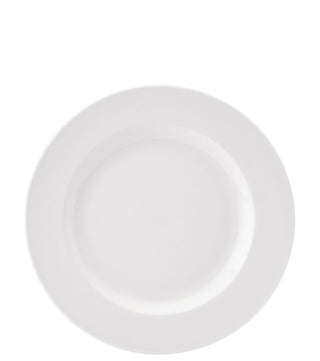 Pure White Wide Rim Porcelain Plates – Pack of 24 | 17cm, 20.25cm, 22cm & 25.5cm Restaurant Plates, Dishwasher Safe
