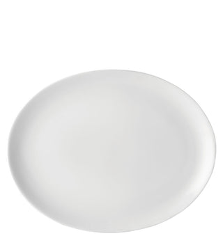 Pure White Oval Plates 12" & 14" Porcelain Serving Plates – Pack of 18 | Commercial Catering & Restaurant Tableware