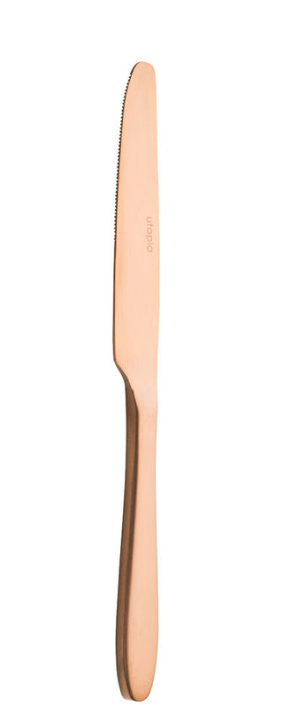 Table Knife, Rio Collection Copper Finish Stainless Steel Cutlery, Durable Dining Table Knives - Set of 12