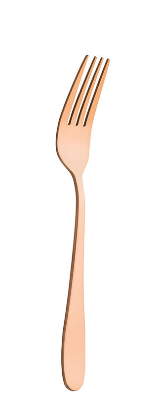 Table Fork, Rio Collection Copper Finish Stainless Steel, Durable Dining Cutlery, Dinner Forks - Set of 12