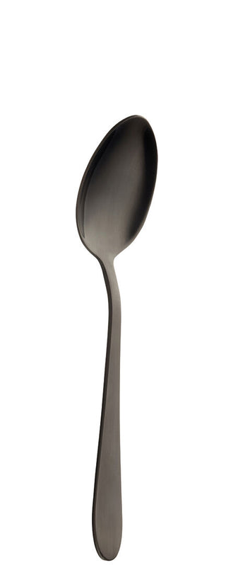 Dessert Spoon, Turin Collection Black Finish Modern Style, Stainless Steel Dining Table Spoons Cutlery - Set of 12