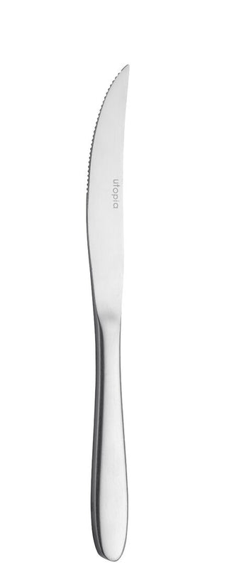 Steak Knife Set of 12, Manhattan Collection Stainless Steel, Mirror Polished Finish, Dishwasher Safe Cutlery