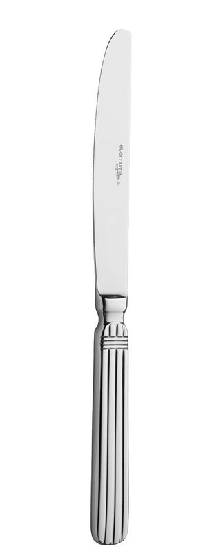 Table Knife, Byblos Collection Stainless Steel, Ribbed Handle Design, Fine Dining Service Knives- Set of 12