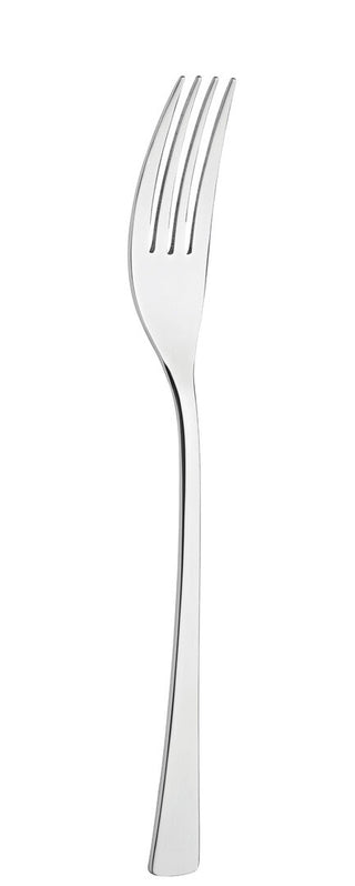 Table Fork, Curve Collection Stainless Steel Dinner Forks, Contemporary Curved Design, Dishwasher Safe, Box of 12