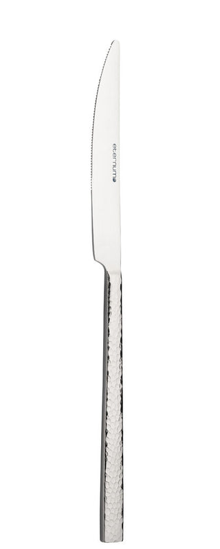 Iseo Collection Table Knife, Stainless Steel, Hammered Handle Design, Dishwasher Safe, Box of 12