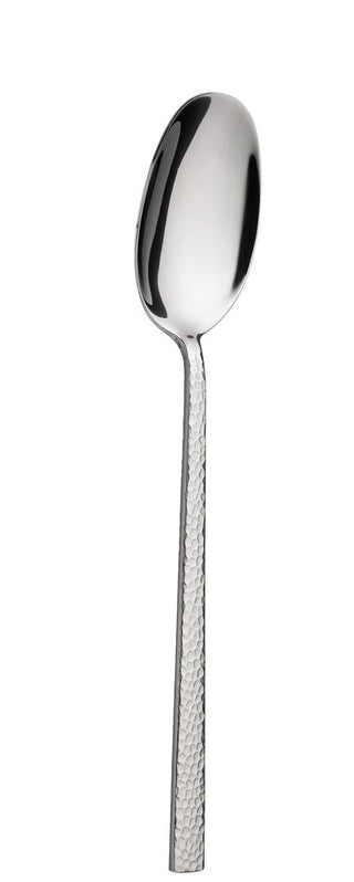 Iseo Collection Table Spoon, Stainless Steel, Hammered Handle Design, Dishwasher Safe, Box of 12