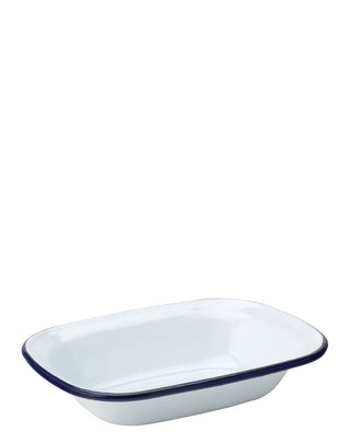 Enamel Pie Dish, Eagle Collection, Heritage Design, 20cm & 16cm, Blue Rim, Dishwasher Safe, Pack of 6