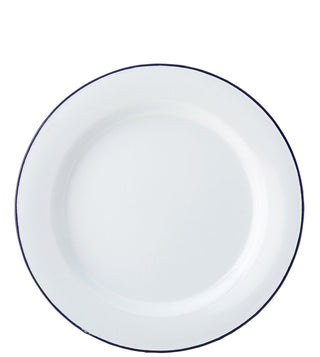 Enamel Plate, Eagle Collection, Heritage Design, 24cm, Blue Rim, Dishwasher Safe, Pack of 6