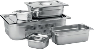 Stainless Steel Handled Lid for Gastronorm Pans, Secure Cover for Food Service - Sizes GN 1/9, 1/6, 1/4, 1/3, 1/2, 1/1