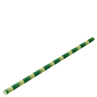 Disposable Paper Stripe Straw, Green Earth Collection, Red/Black/Green/Blue/Bamboo, 8" (20cm) 6mm Bore Hole, Eco Friendly, 24 Boxes of 250