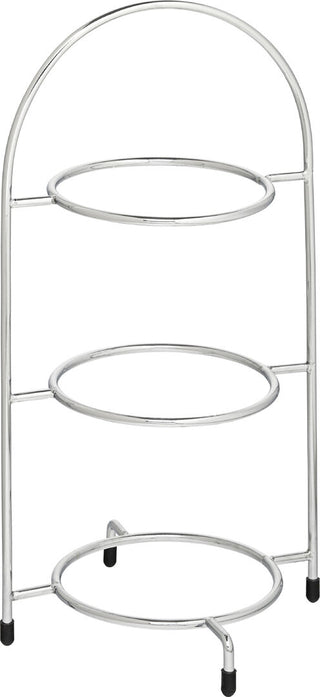 3 Tier Plate Stand, Stainless Steel Afternoon Tea & Table Display Chrome/ Copper/ Gold Finish - 39cm, 42cm or 43cm Height