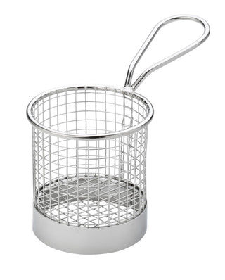 Round Service Basket, Silver Wireware Design, 7.5/ 9cm, Side Serving Basket - Set of 6
