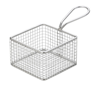 Square Service Basket, Silver Wireware Design, 9.5cm, Side Serving Basket - Pack of 6