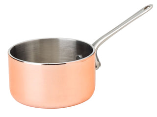 Mini Saucepans Copper Finish 3" (7.5cm) 5.5oz (150ml) Stainless Steel Sauce Pans - Set of 6