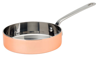 Stainless Steel Presentation Fry Pan, Copper Finish, Shallow Pan Design, 5" (12.5cm) 12.25oz - Set of 6