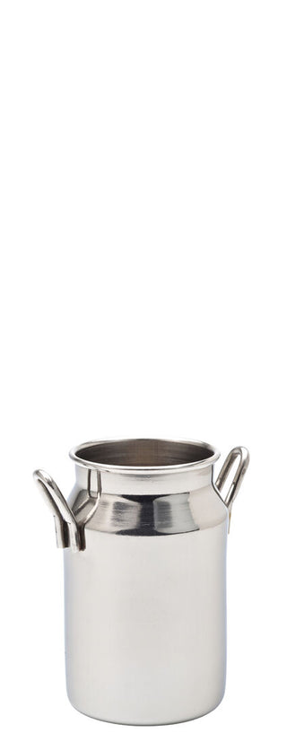 Stainless Steel Mini Milk Churn Small 70ml/ 140ml - Polished Finish, Wide Lip For Easy Pouring - Set of 6