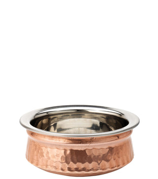Copper Plated Handi Dish Stainless Steel Hammered Design, Premium Food Presentation Dinner Serving, 400ml/ 660ml - Set of 12