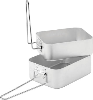 Stainless Steel Mess Tins, Foldable Handle Design, Set of 2, Creative Side Serve & Table Presentation