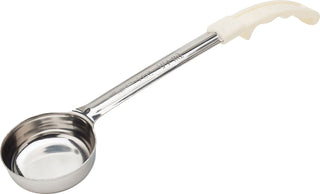 Stainless Steel Portion Ladle with Ivory Plastic Handle, 8.5cl (3oz) Capacity, Serving Utensil - Set of 12
