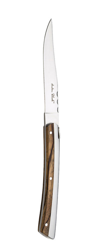 Steak Knife, Laguiole Collection Half Wood Handle, Sharp Stainless Steel Blade, Steakhouse & Restaurant Use - Set of 12