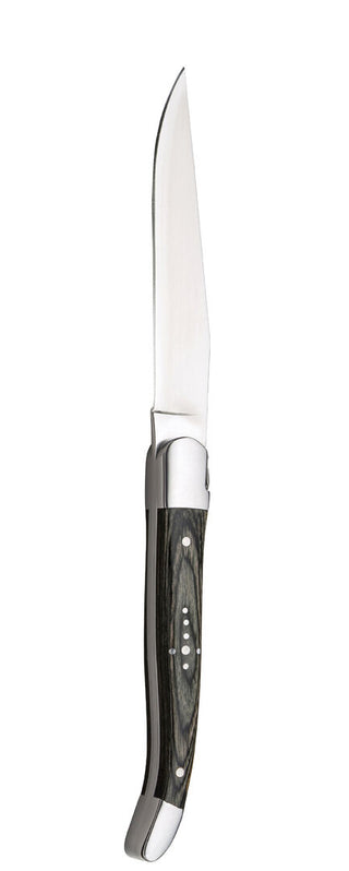 Steak Knife, Laguiole Collection Dark Wood Handle, Sharp Stainless Steel Blade, Steakhouse & Restaurant Use - Set of 12
