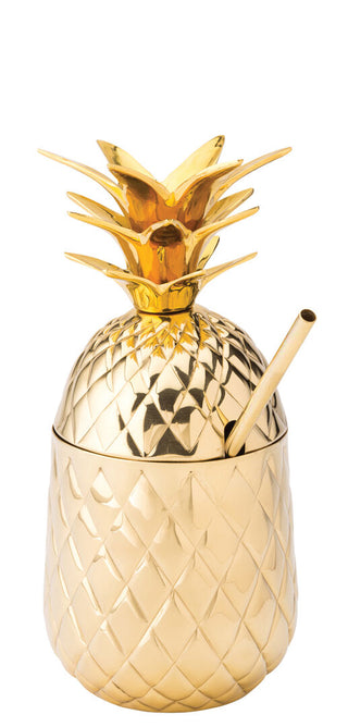 Hawaiian Pineapple Cocktail Tumbler with Lid & Straw 20oz (57cl) – Stainless Steel