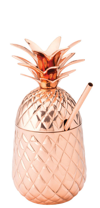 Hawaiian Pineapple Cocktail Tumbler with Lid & Straw 20oz (57cl) – Stainless Steel
